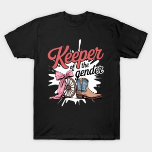 Western Gender Reveal Keeper of the Gender Baby Announcement T-Shirt